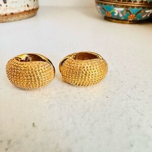 Napier Textured Gold Earrings